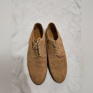 Men's Tan Suede Oxford Shoes